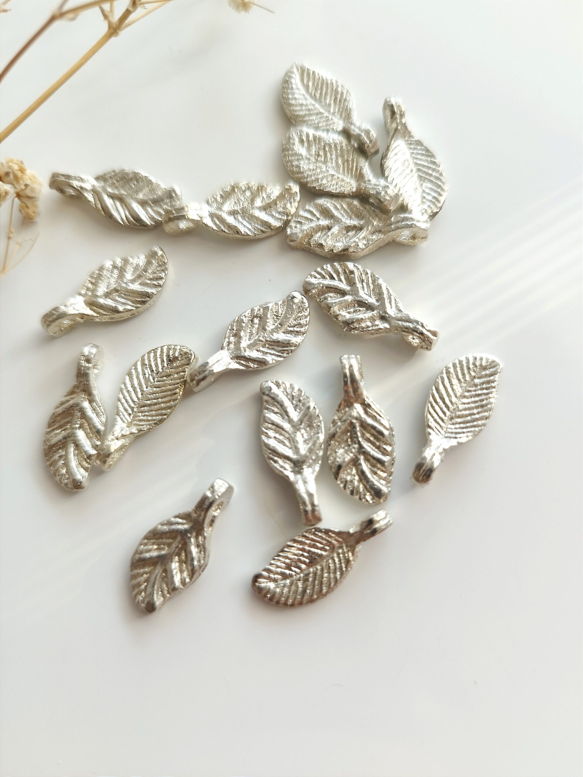 Leaf Silver Filled Brass Charms