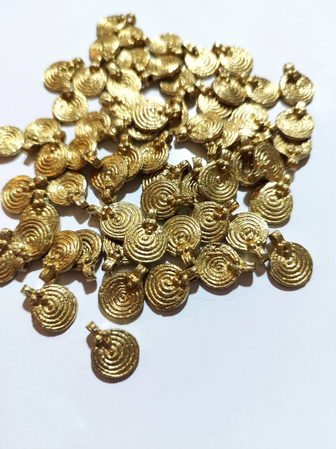 SPIRAL Brass Charms for Jewelry Making and micro macrame