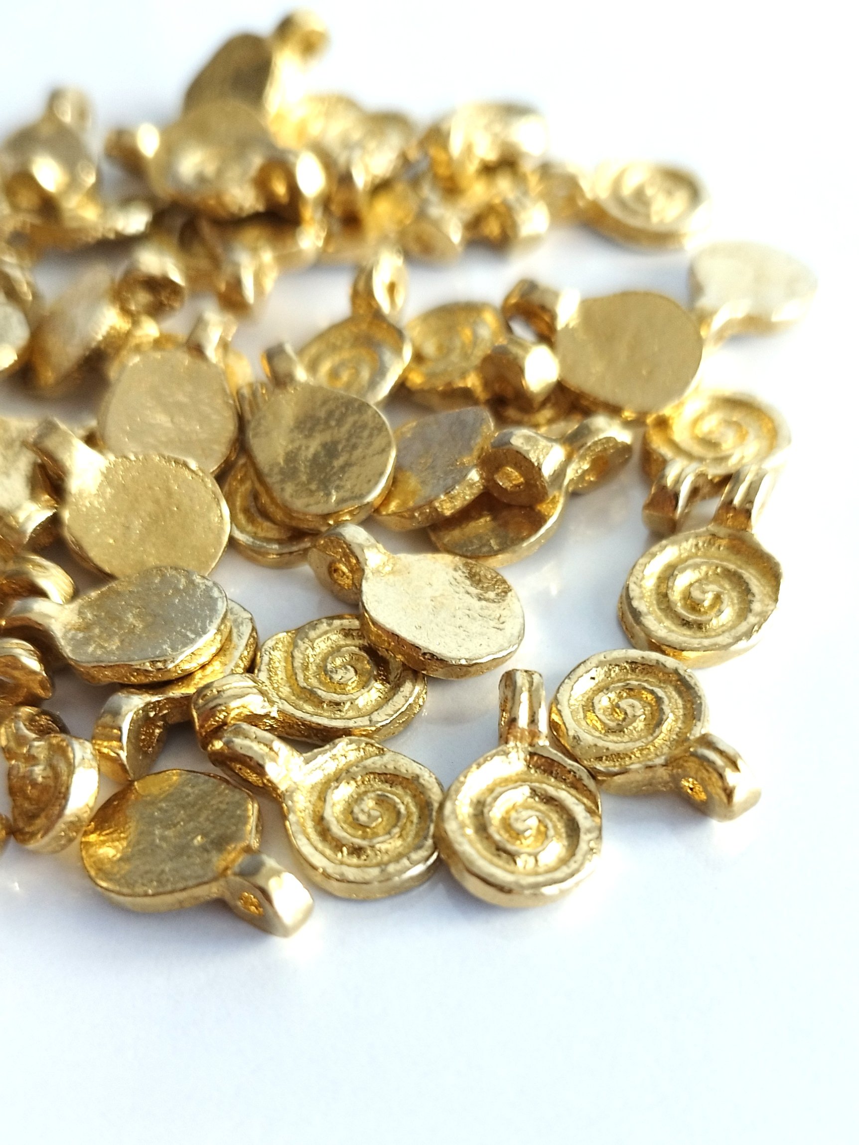 Spiral Brass Charms