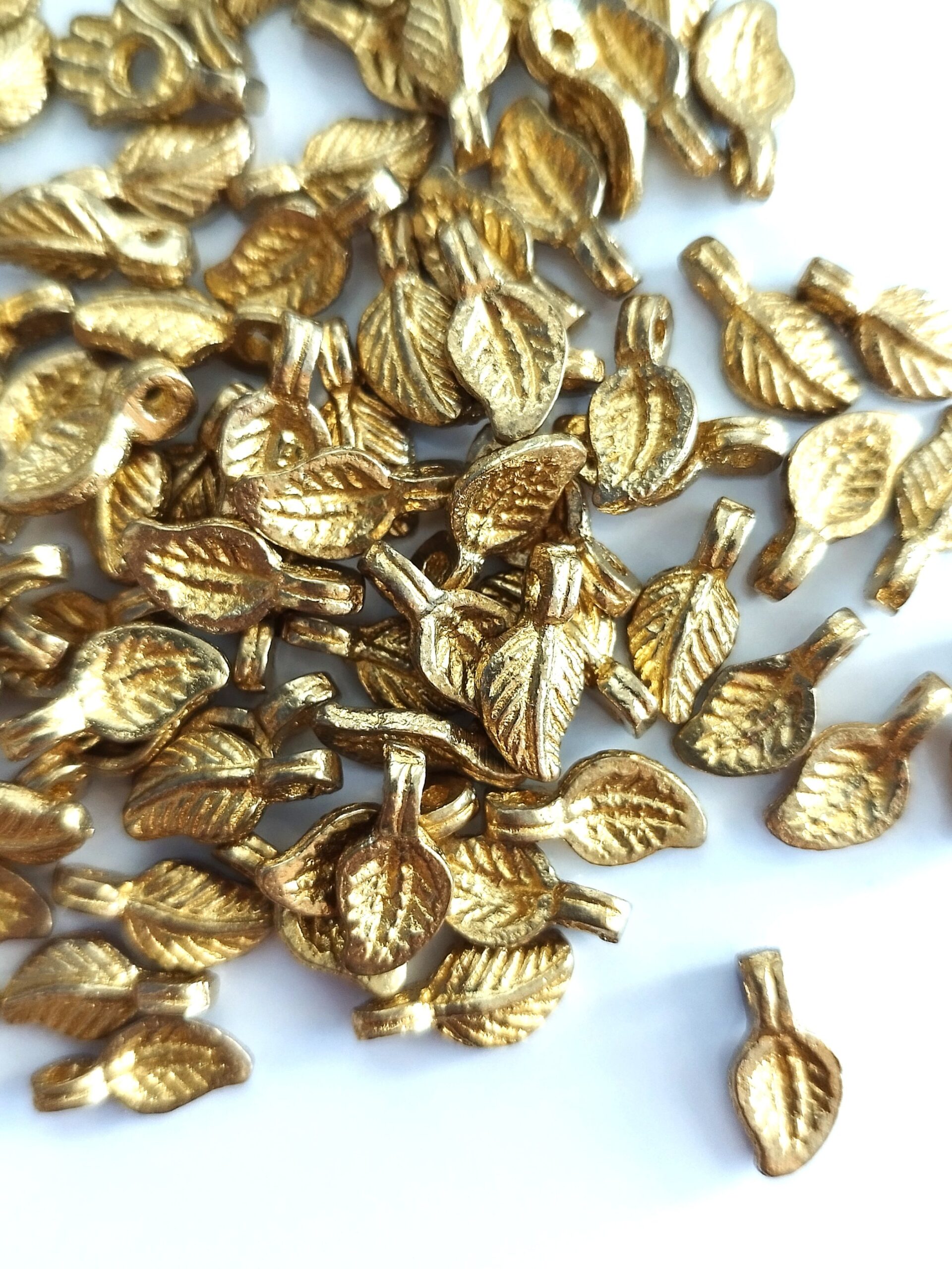 Brass Leaf Charms
