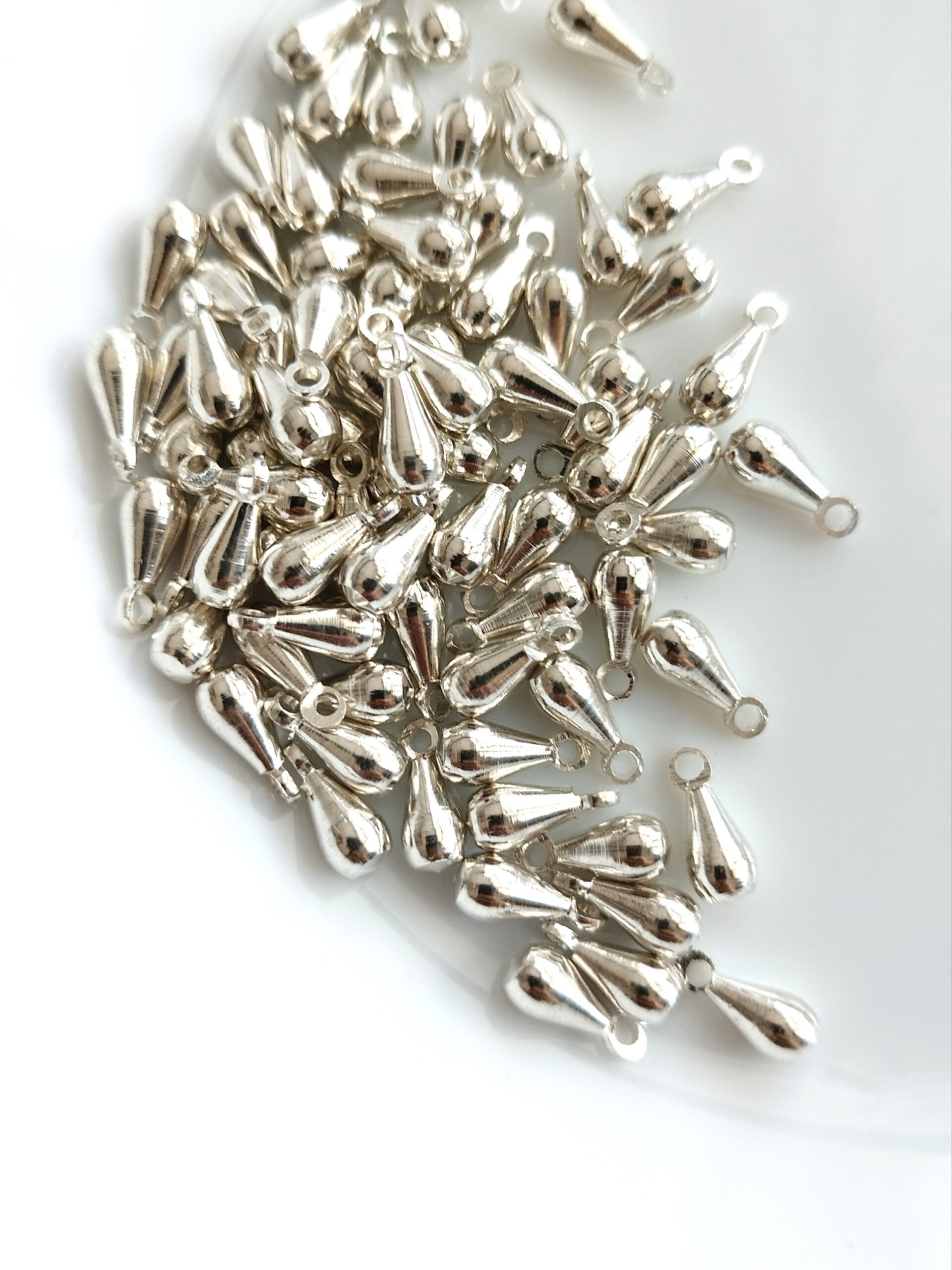 Brass Drop Silver Filled Charms