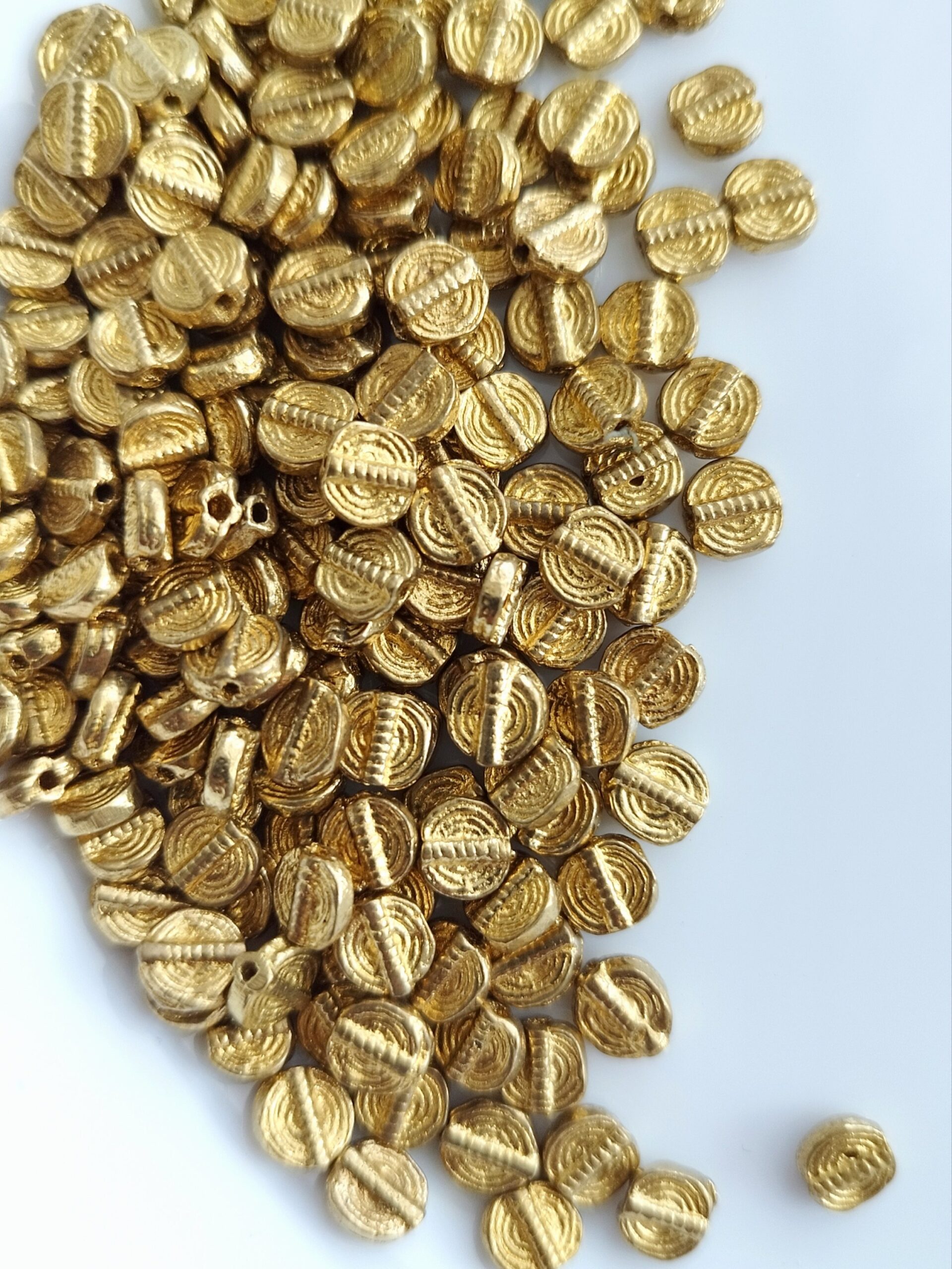 Spiral Small Brass Charm Beads