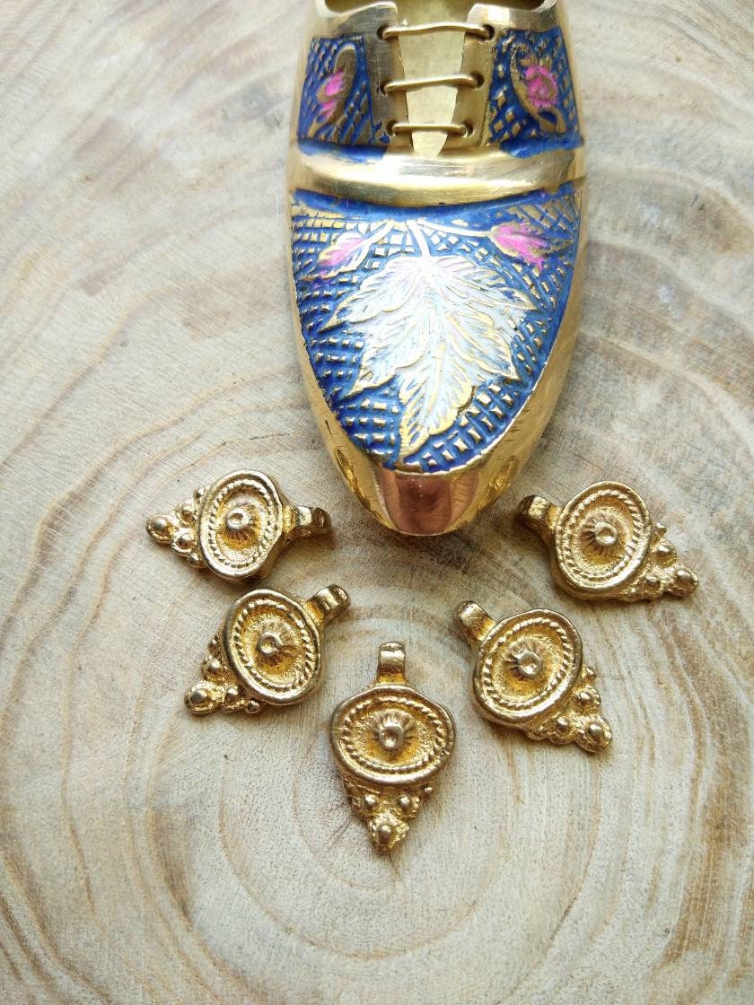 Ethnic Macrame Brass Charms showcasing high-quality brass and a matte finish.