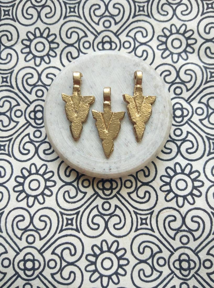 Brass Arrowhead Charms – Perfect for tribal and boho jewelry designs!
