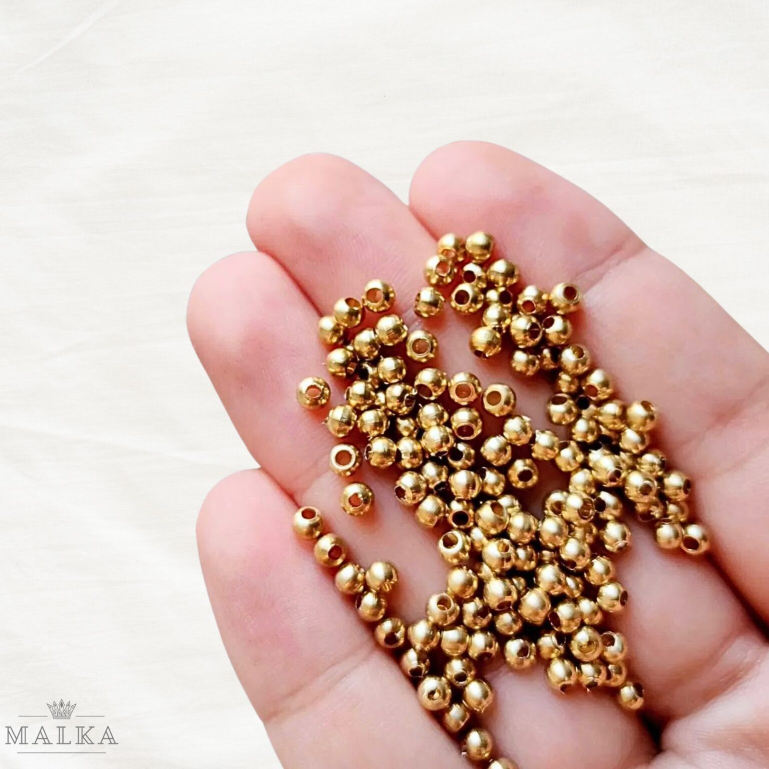 3MM round brass beads