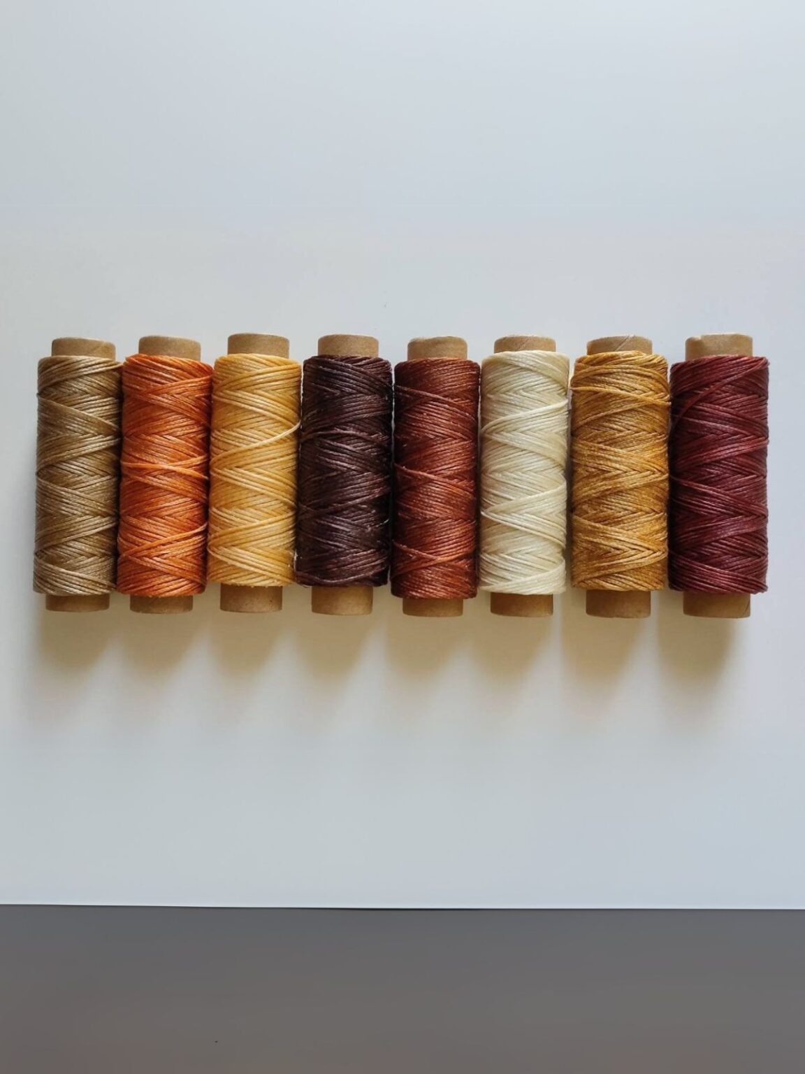 1mm Waxed Thread set – flat polyester cord in warm natural tones