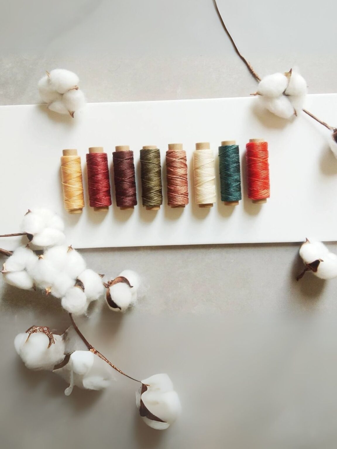 1mm Waxed Thread for seasonal crafts – 8 earthy spools in autumn shades