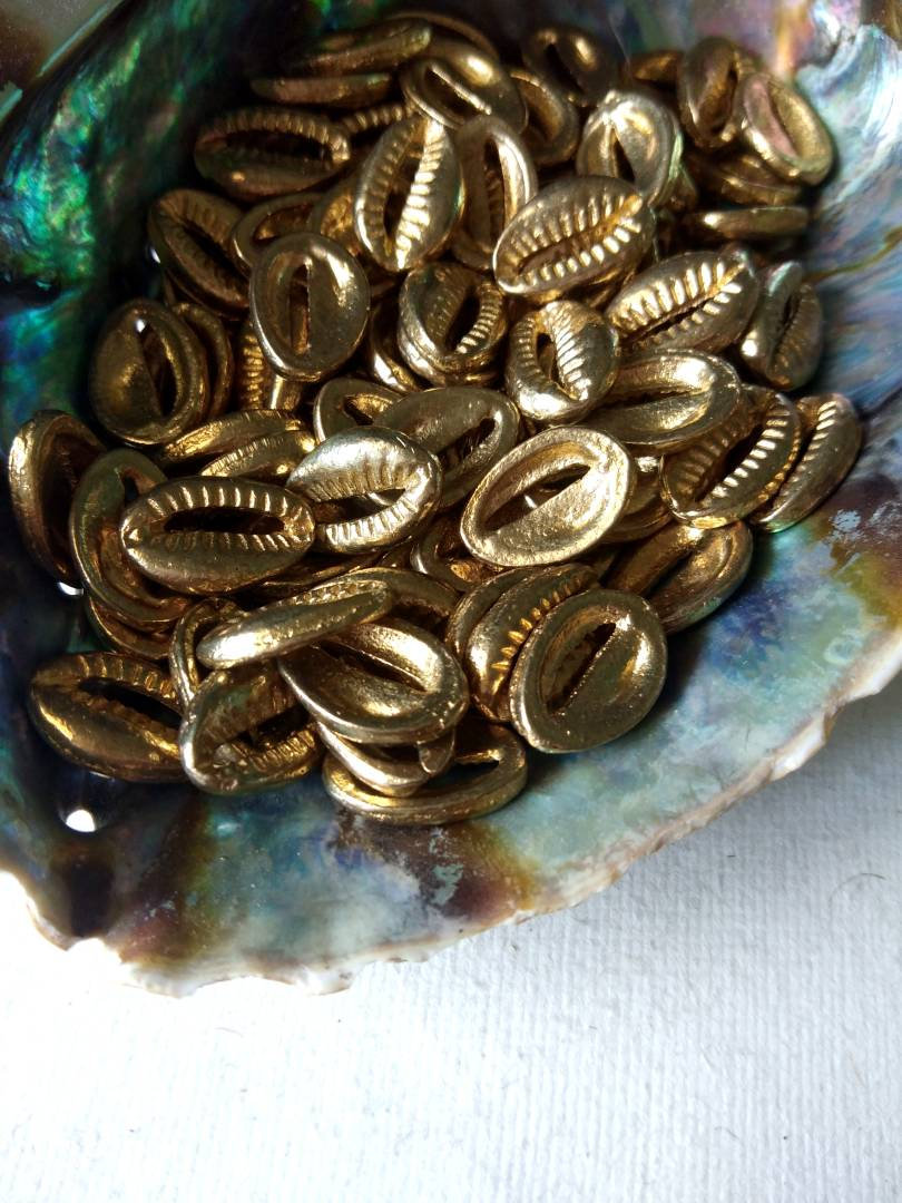 Shell brass charms
