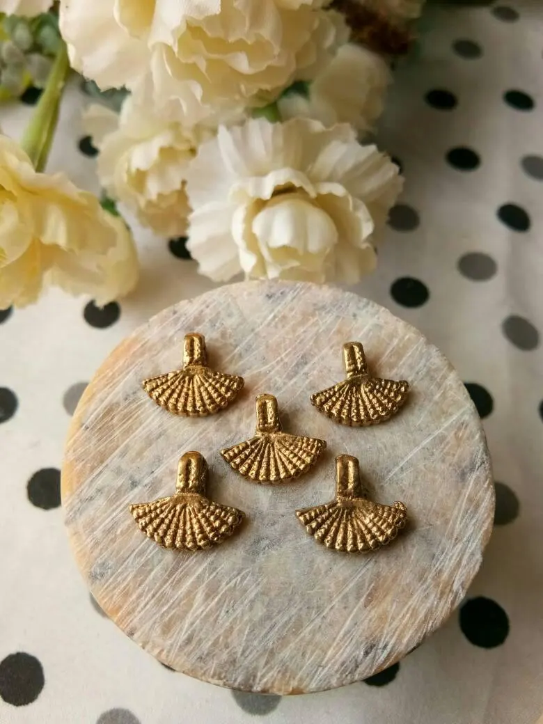 Shell Brass Charms