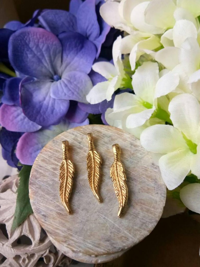Feather Charms -supplies for macrame and jewelry making