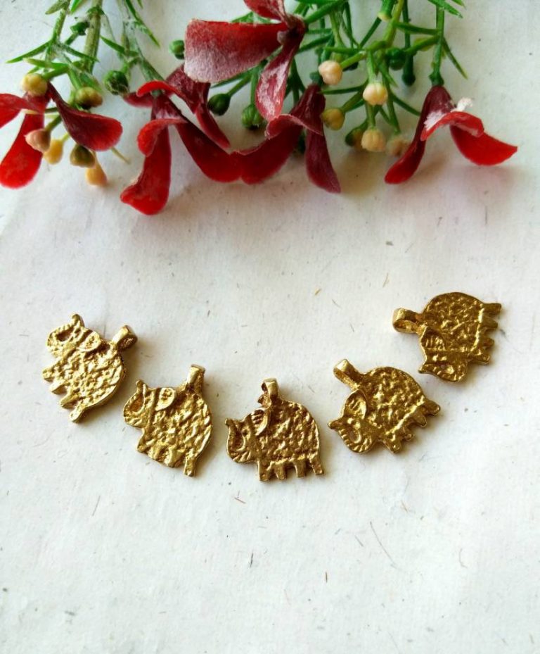 Elephant charms wholesale – Unique brass elephant pendants.