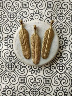 Big Feather Brass charms
