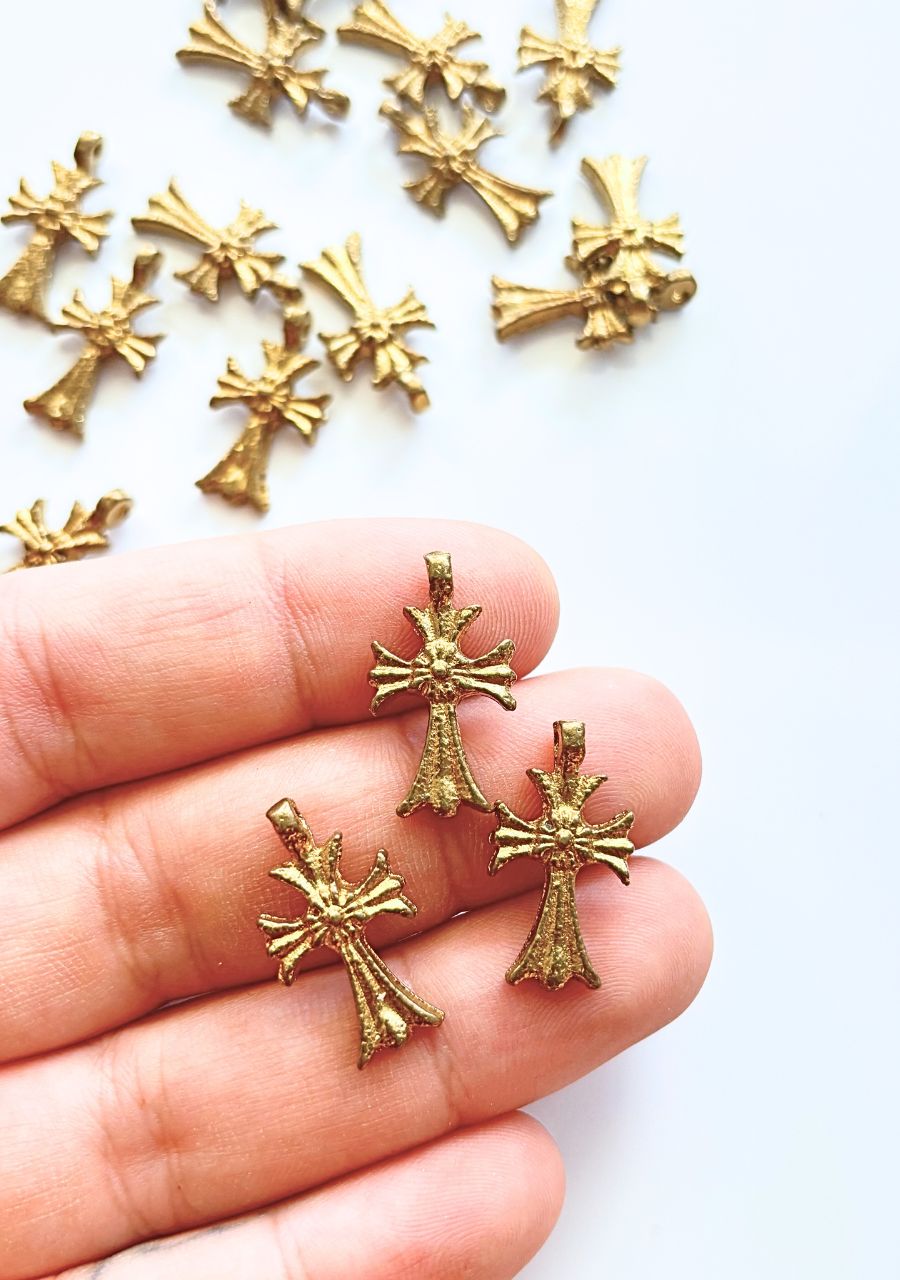 BRASS CROSS CHARMS