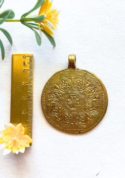 Big Ethnic Brass Pendant