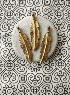 Big Feather Brass charms
