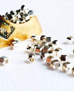5.5MM Silver-filled brass Geometric Beads