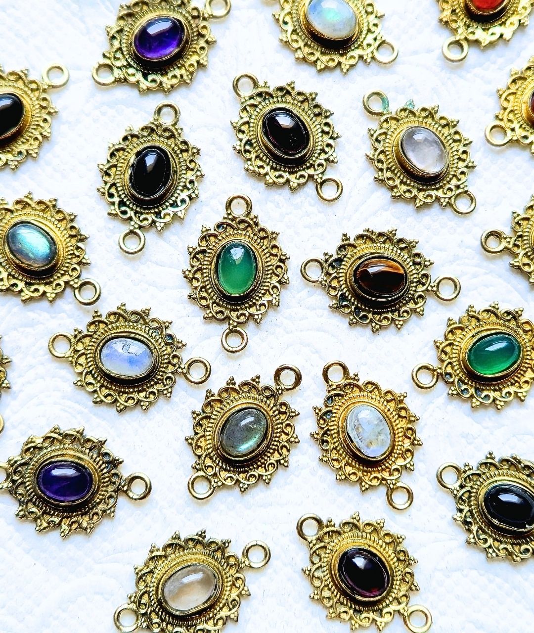 Mix Stones Boho Mandala Charms