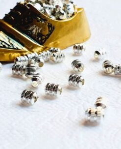 6MM Silver-filled brass pipe beads
