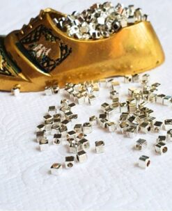 Cube Silver Filled Brass Beads