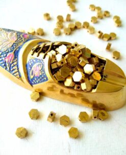5MM Brass Geometric Hexagon Beads