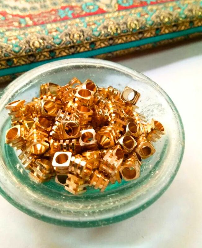 4MM Brass Square Geometric Beads