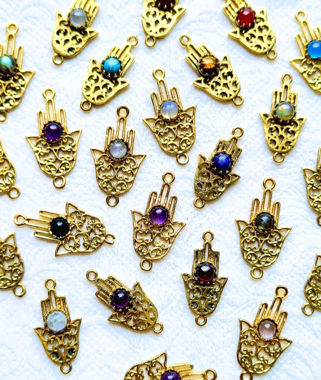 Hamsa Stone Charms