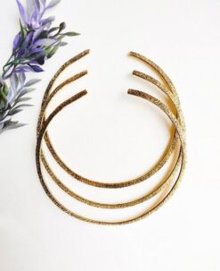 Floral Imprint Collar Brass Choker Set