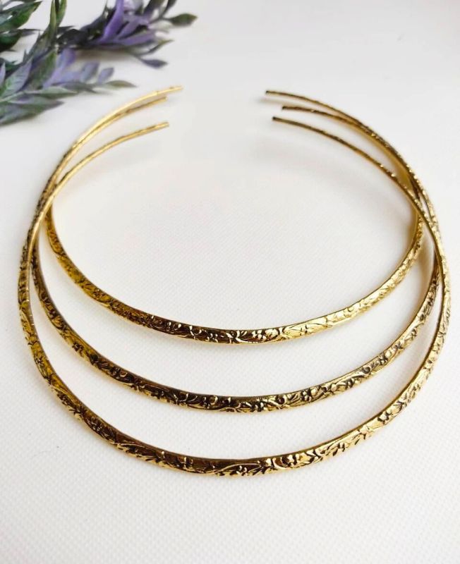 Bloomline Blossom Embossed Brass Choker Set