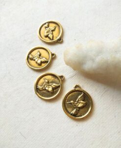 Hummingbird Medallion Brass Special Charms