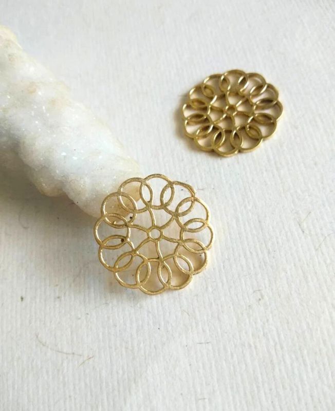 Splendid Filigree Disc Brass Special Charms