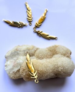 Charming Feather Connector Brass Special Charms