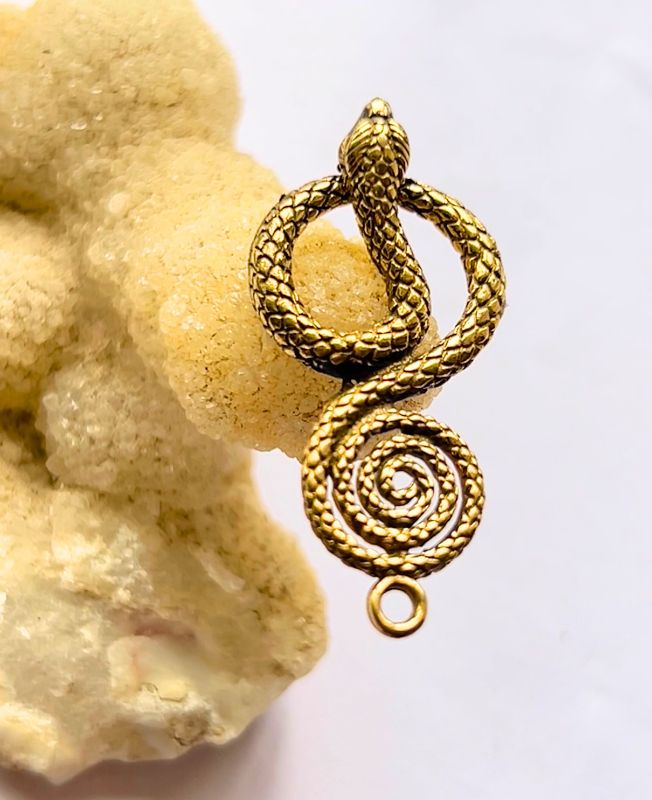 Spiral Serpent Pendant Brass Special Charms