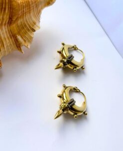 5/20 Pairs Minimalist Crescent Brass Earrings
