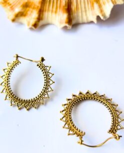 5/20 Pairs Exude Heart Drop Hoop Brass Earrings