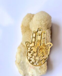 Filigree Hamsa Hand Pendant Brass Special Charms