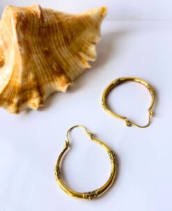 5/20 Pairs Vintage Bali Hoop Brass Earrings
