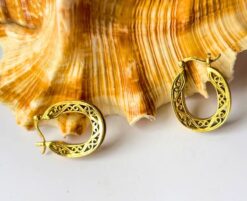 5/20 Pairs Horseshoe Instyle Hoop Brass Earrings