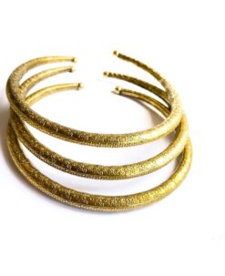 Flower Embossed Detailing Brass Choker Set