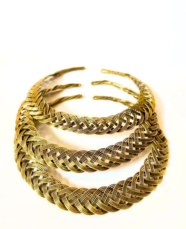 Braided Statement Brass Choker Set