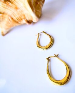 5/20 Pairs Teardrop Hoop Brass Earrings
