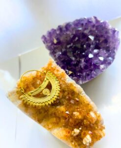 5/20 Pairs Boho Luxe Hoop Brass Earrings