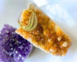 5/20 Pairs Spherical Filigree Hoop Brass Earrings