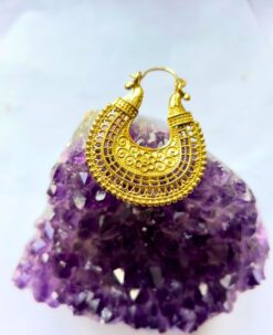 5/20 Pairs Bohemian Tribal Hoop Brass Earrings