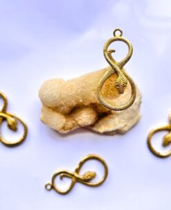 Infinity Serpent Charm in Antique Gold Brass Special Charms