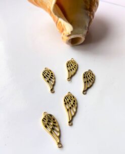 Delicate Angel Wing Connector Brass Special Charms