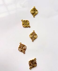 Geometric Rose Mandala Connector Brass Special Charms