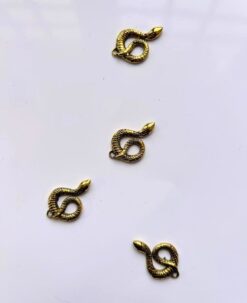 Detailed Serpent Loop Pendant Brass Special Charms