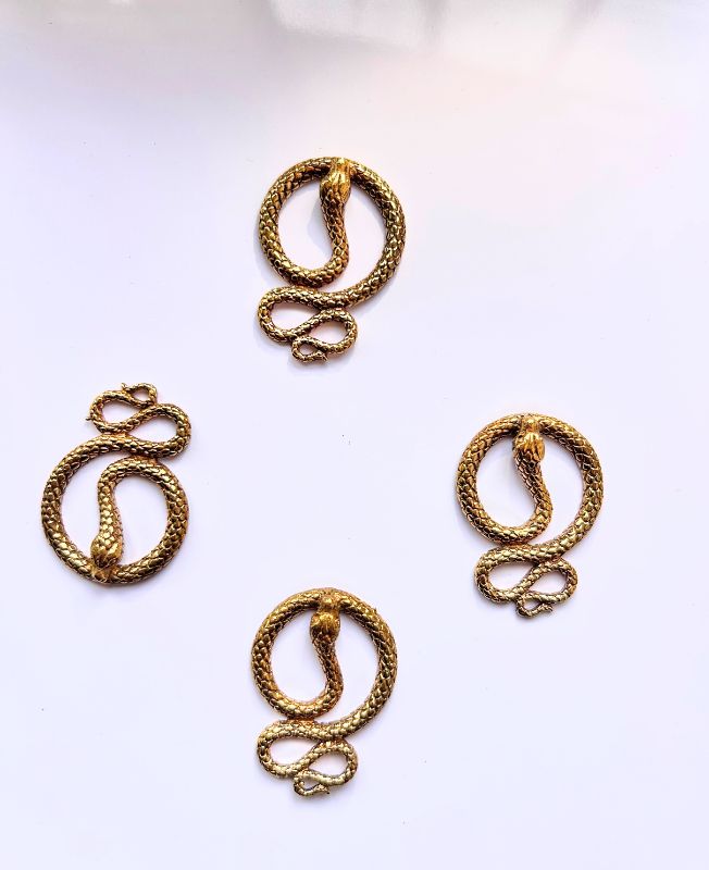 Coiled Style Snake Pendant Brass Special Charms
