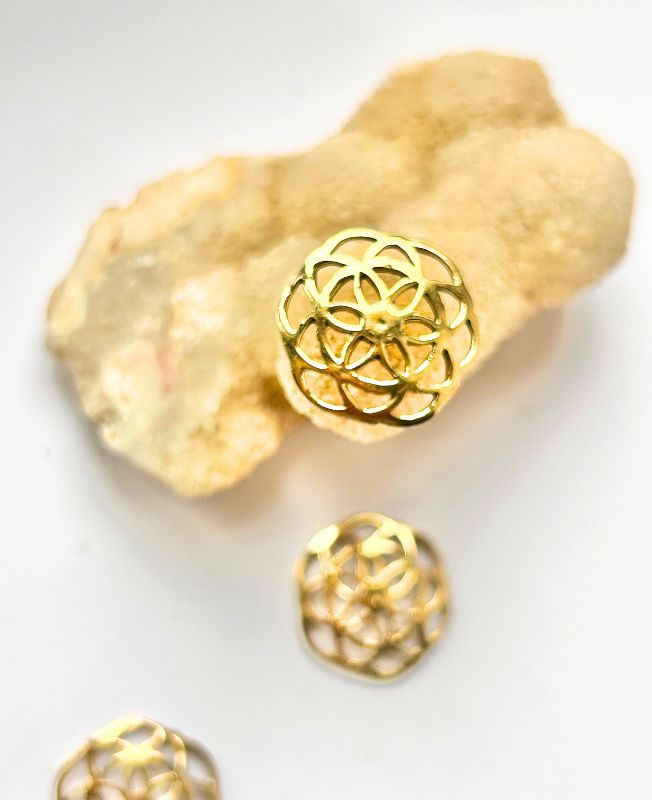 Floral Geometric Embellishment Brass Special Charms