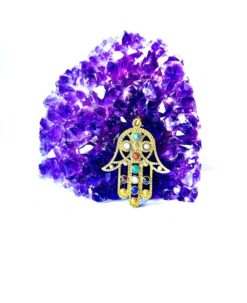 1/3/10 Pieces Embedded Hamsa Hand Brass Pendant